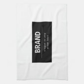 はっきりしたブモダンランドまたは会社名 |黒と白 キッチンタオル (縦)