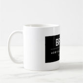 はっきりしたブモダンランドまたは会社名 |黒と白 コーヒーマグカップ (左)