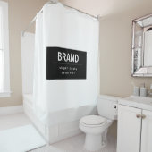 はっきりしたブモダンランドまたは会社名 |黒と白 シャワーカーテン (インサイチュ)