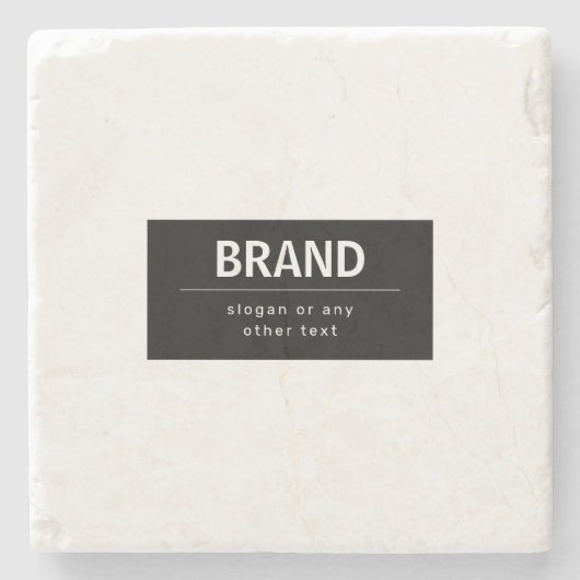 はっきりしたブモダンランドまたは会社名 |黒と白 ストーンコースター (正面)