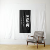 はっきりしたブモダンランドまたは会社名 |黒と白 タペストリー (インサイチュ(横))
