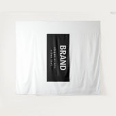 はっきりしたブモダンランドまたは会社名 |黒と白 タペストリー (正面(横))