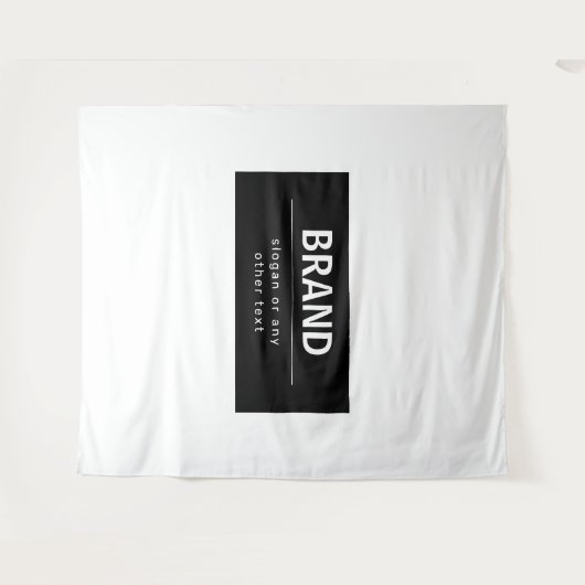 はっきりしたブモダンランドまたは会社名 |黒と白 タペストリー (正面(横))