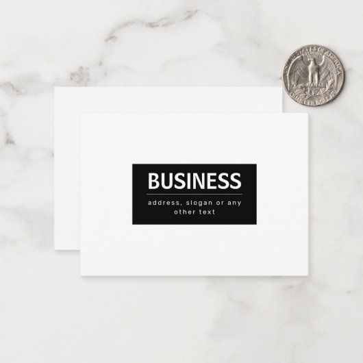 はっきりしたブモダンランドまたは会社名 |黒と白 ノートカード (正面/裏面インサイチュ)