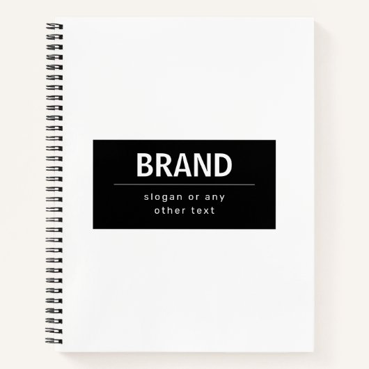 はっきりしたブモダンランドまたは会社名 |黒と白 ノートブック (正面)