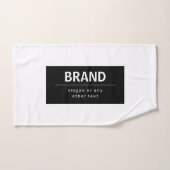 はっきりしたブモダンランドまたは会社名 |黒と白 バスタオルセット (ハンドタオル)