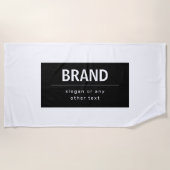 はっきりしたブモダンランドまたは会社名 |黒と白 ビーチタオル (正面)