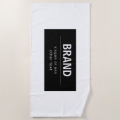 はっきりしたブモダンランドまたは会社名 |黒と白 ビーチタオル (正面)
