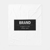 はっきりしたブモダンランドまたは会社名 |黒と白 フリースブランケット (正面)