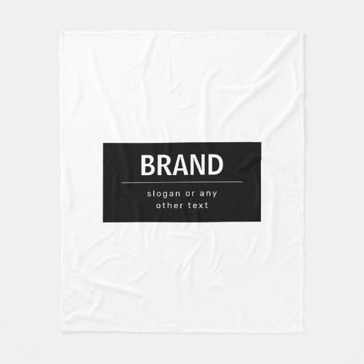 はっきりしたブモダンランドまたは会社名 |黒と白 フリースブランケット (正面)