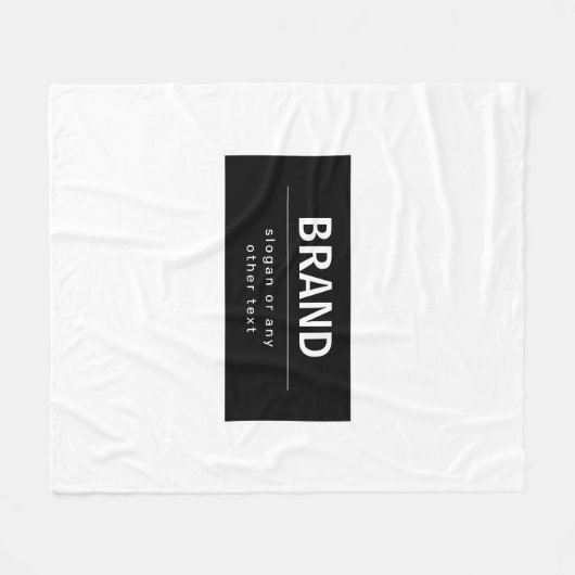 はっきりしたブモダンランドまたは会社名 |黒と白 フリースブランケット (正面(横))
