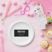 はっきりしたブモダンランドまたは会社名 |黒と白 ペーパープレート (パーティー)