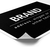 はっきりしたブモダンランドまたは会社名 |黒と白 ポスター (角)