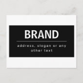 はっきりしたブモダンランドまたは会社名 |黒と白 ポストカード (正面)
