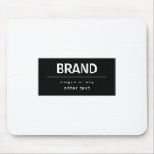 はっきりしたブモダンランドまたは会社名 |黒と白 マウスパッド (正面)