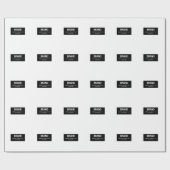 はっきりしたブモダンランドまたは会社名 |黒と白 ラッピングペーパー (フラット)