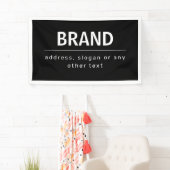 はっきりしたブモダンランドまたは会社名 |黒と白 横断幕 (インサイチュ)