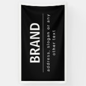 はっきりしたブモダンランドまたは会社名 |黒と白 横断幕 (縦)