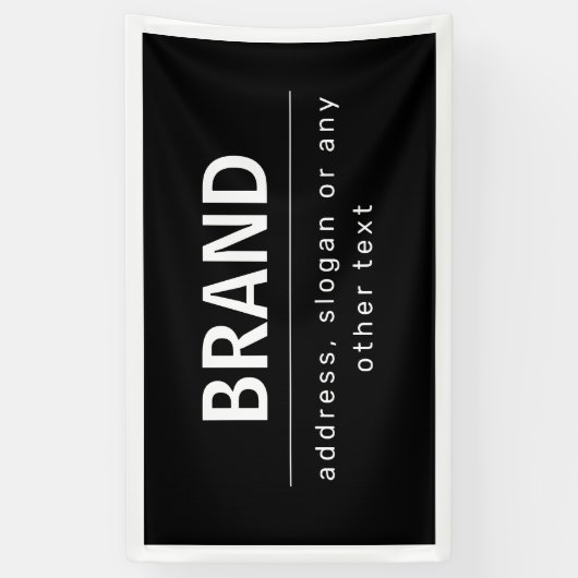 はっきりしたブモダンランドまたは会社名 |黒と白 横断幕 (縦)