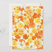 & はっきりしたブライトイエローオレンジフローラブライダルブランチ 招待状 (裏面)