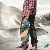 はっきりしたブラシストローク – 暗い抽象芸術ミニマル スケートボード