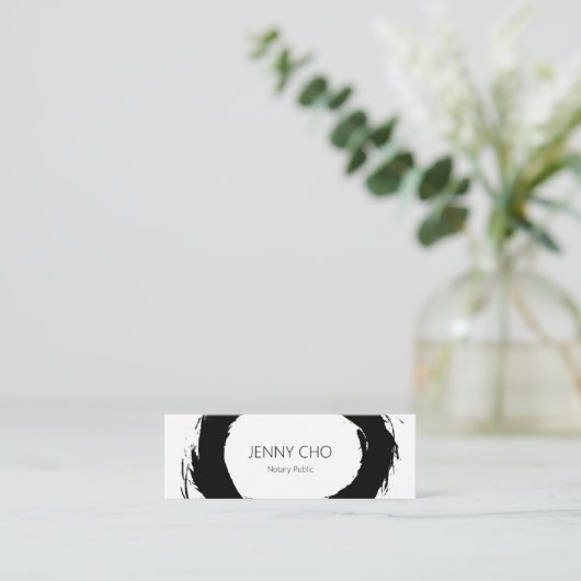 はっきりしたブラックイ絵を描ンクモダンリングや輪公証人シンプル スキニー名刺 (スタンド正面)