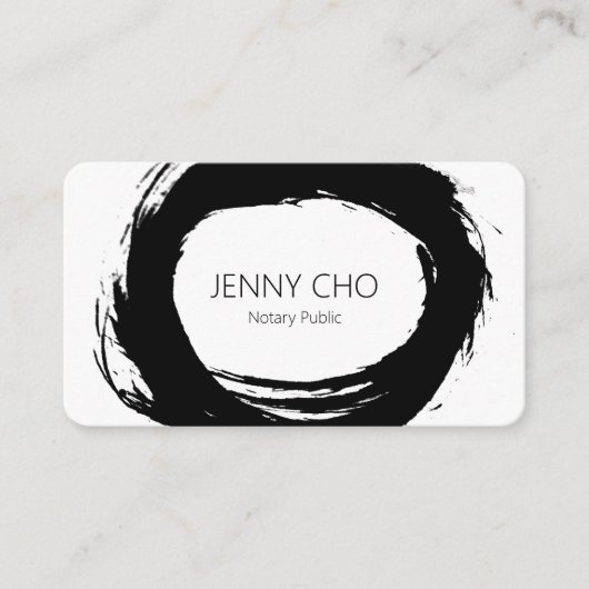 はっきりしたブラックイ絵を描ンクモダンリングや輪公証人シンプル 名刺 (正面)