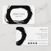 はっきりしたブラックイ絵を描ンクモダンリングや輪公証人シンプル 名刺 (正面/裏面)