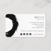 はっきりしたブラックイ絵を描ンクモダンリングや輪公証人シンプル 名刺 (裏面)