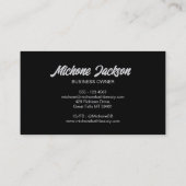はっきりしたブラックシルバーフォイルモダンラグジュアリーグラマラス 名刺 (裏面)