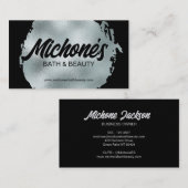 はっきりしたブラックシルバーフォイルモダンラグジュアリーグラマラス 名刺 (正面/裏面)