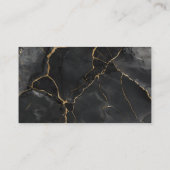 はっきりしたブラック&金ゴールド大理石モダン名刺 名刺 (裏面)