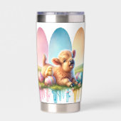 はっきりしたブラッシュストロークイースターハイランドカウズ20oz 保温保冷タンブラー (背面)