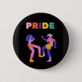 はっきりしたプライド踊りカラフル姿Tシャツ 缶バッジ (正面)
