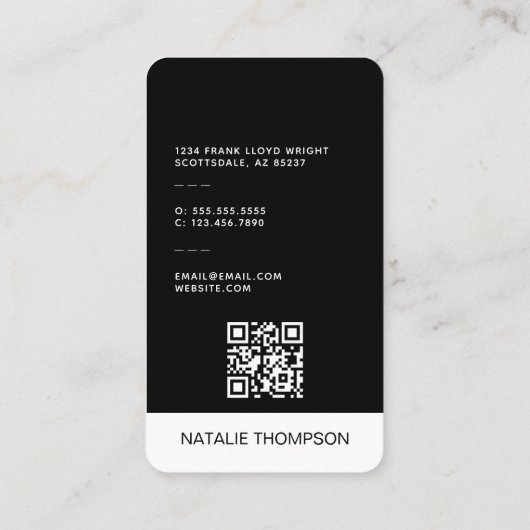 はっきりしたプロフェッショナルミニマモダンリストトレンディーシック 名刺 (裏面)