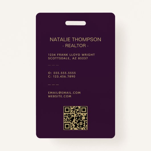 はっきりしたプロフェッショナル実在エステートシック不動産仲介業者QRコード バッジ (裏面)