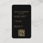 はっきりしたプロフェッショナル実在エステートシック不動産仲介業者QRコード 名刺 (裏面)