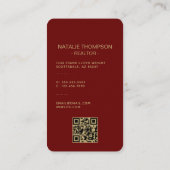 はっきりしたプロフェッショナル実在エステートシック不動産仲介業者QRコード 名刺 (裏面)