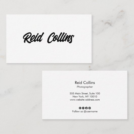 はっきりしたプロフェッショナル署名スクリプトマーカー名B 名刺 (正面/裏面)