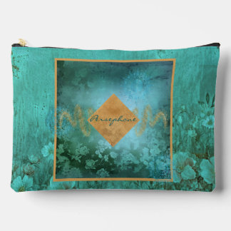 はっきりしたベリディアン緑アクア色 アクセサリーポーチ