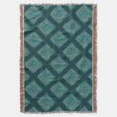 はっきりしたベリディアン緑アクア色 スローブランケット (正面縦)