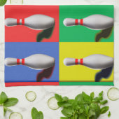 はっきりしたボーリングピン キッチンタオル (折り畳み)