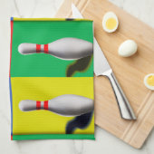 はっきりしたボーリングピン キッチンタオル (四つ折り)