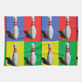 はっきりしたボーリングピン キッチンタオル