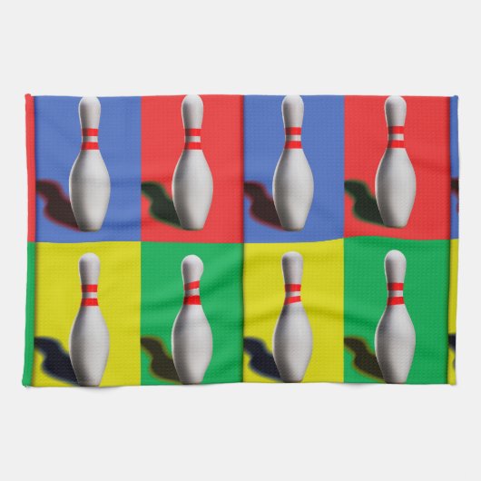 はっきりしたボーリングピン キッチンタオル (横)