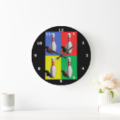 はっきりしたボーリングピン ラージ壁時計 (ホーム)