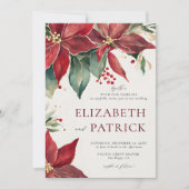 はっきりしたポアセエレガントティア冬の結婚式 招待状 (正面)