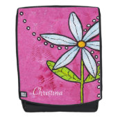 はっきりしたポップ・アートのアートホワイトデイジーオンピ鮮やかンク バックパック (正面)