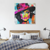 はっきりしたポップ・アートのArt Stretted Canvas Print キャンバスプリント (インサイチュ (寝室))