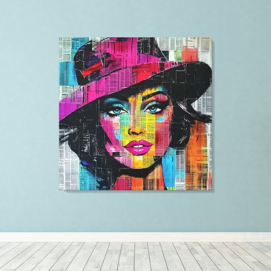 はっきりしたポップ・アートのArt Stretted Canvas Print キャンバスプリント (インサイチュ (ウッドフロア))